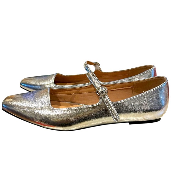 CL by Laundry Metallic Silver Mary Jane Square Toe Flats - Picture 2 of 13